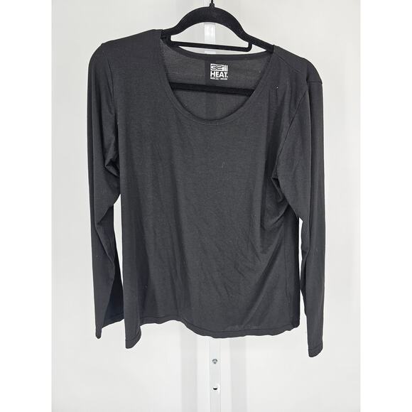 32 Degree Heat Womens Sz XL Long Sleeve T Shirt Black Base Layer Fitted - Picture 1 of 3